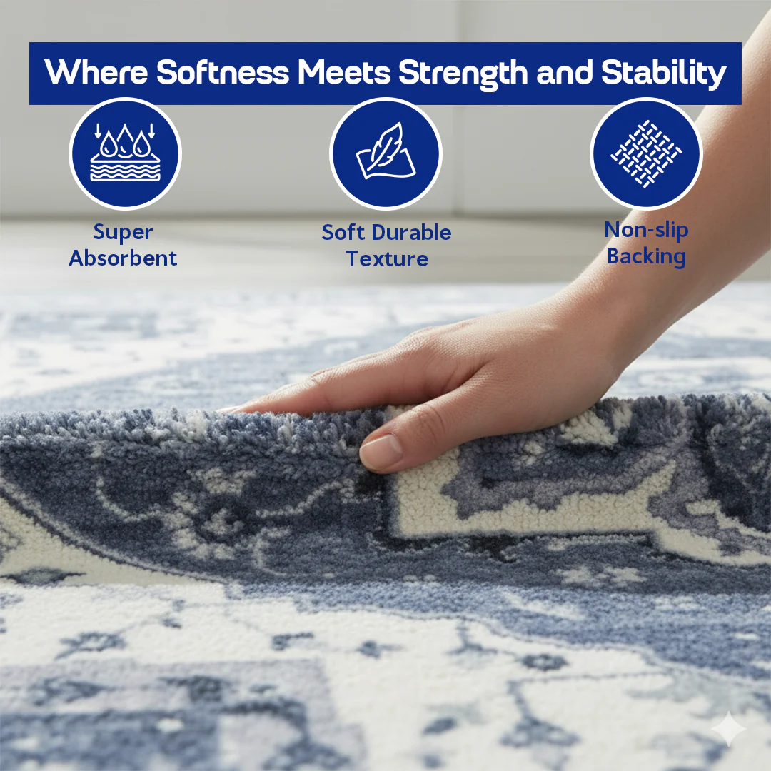 Muddy Mat® Admiral Washable Area Rugs for Living Room, Bedroom & Dining Room – Modern Soft Low Pile Non Slip Carpet – Pet Friendly Waterproof Foldable Rugs for Home - Image 15