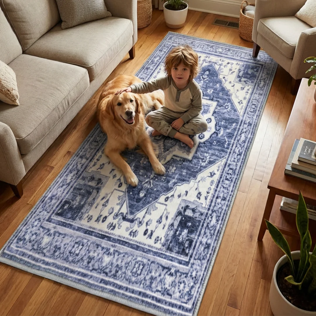 Muddy Mat® Admiral Washable Area Rugs for Living Room, Bedroom & Dining Room – Modern Soft Low Pile Non Slip Carpet – Pet Friendly Waterproof Foldable Rugs for Home - Image 19