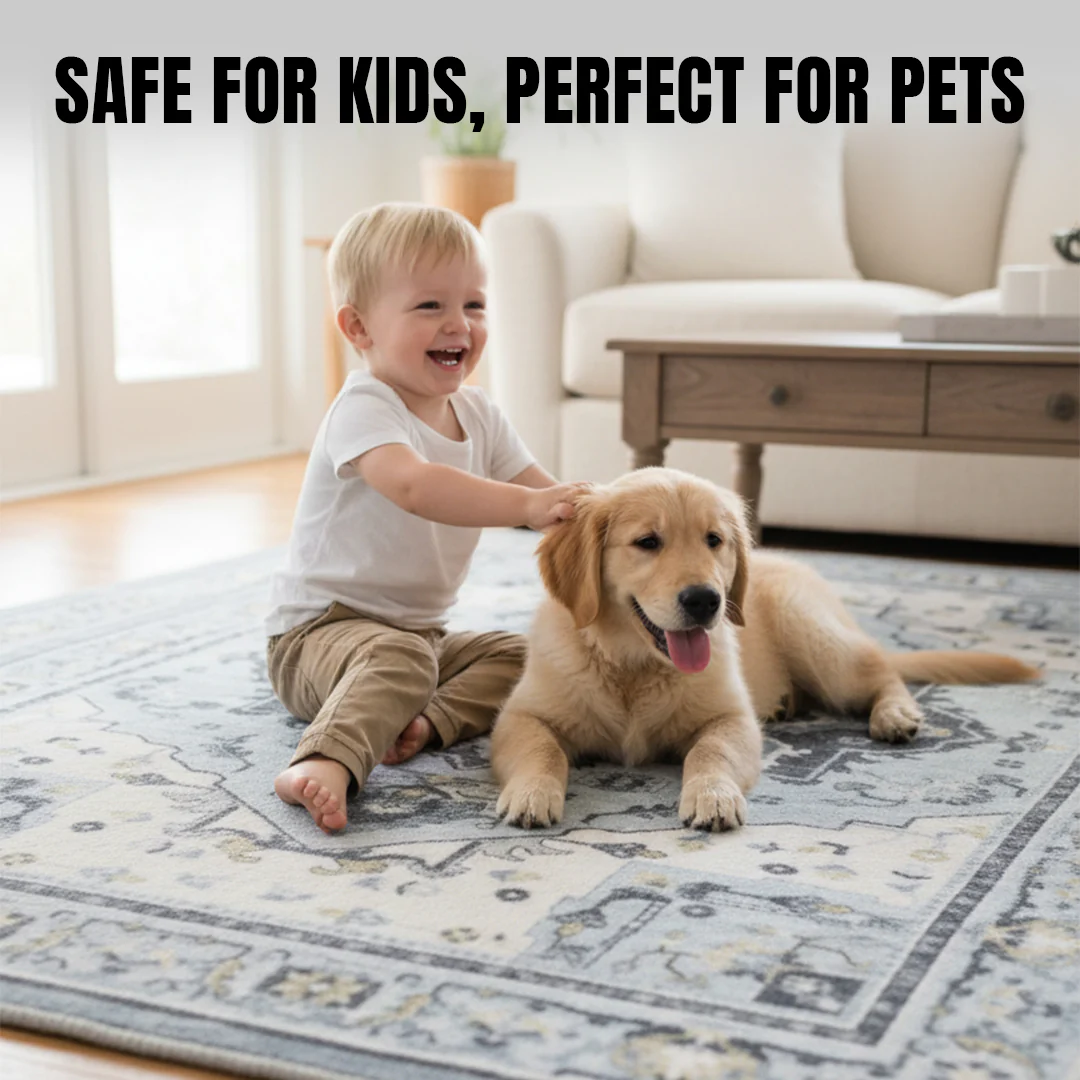 Muddy Mat® Azure Washable Area Rugs for Living Room, Bedroom & Dining Room – Modern Soft Low Pile Non Slip Carpet – Pet Friendly Waterproof Foldable Rugs for Home - Image 7