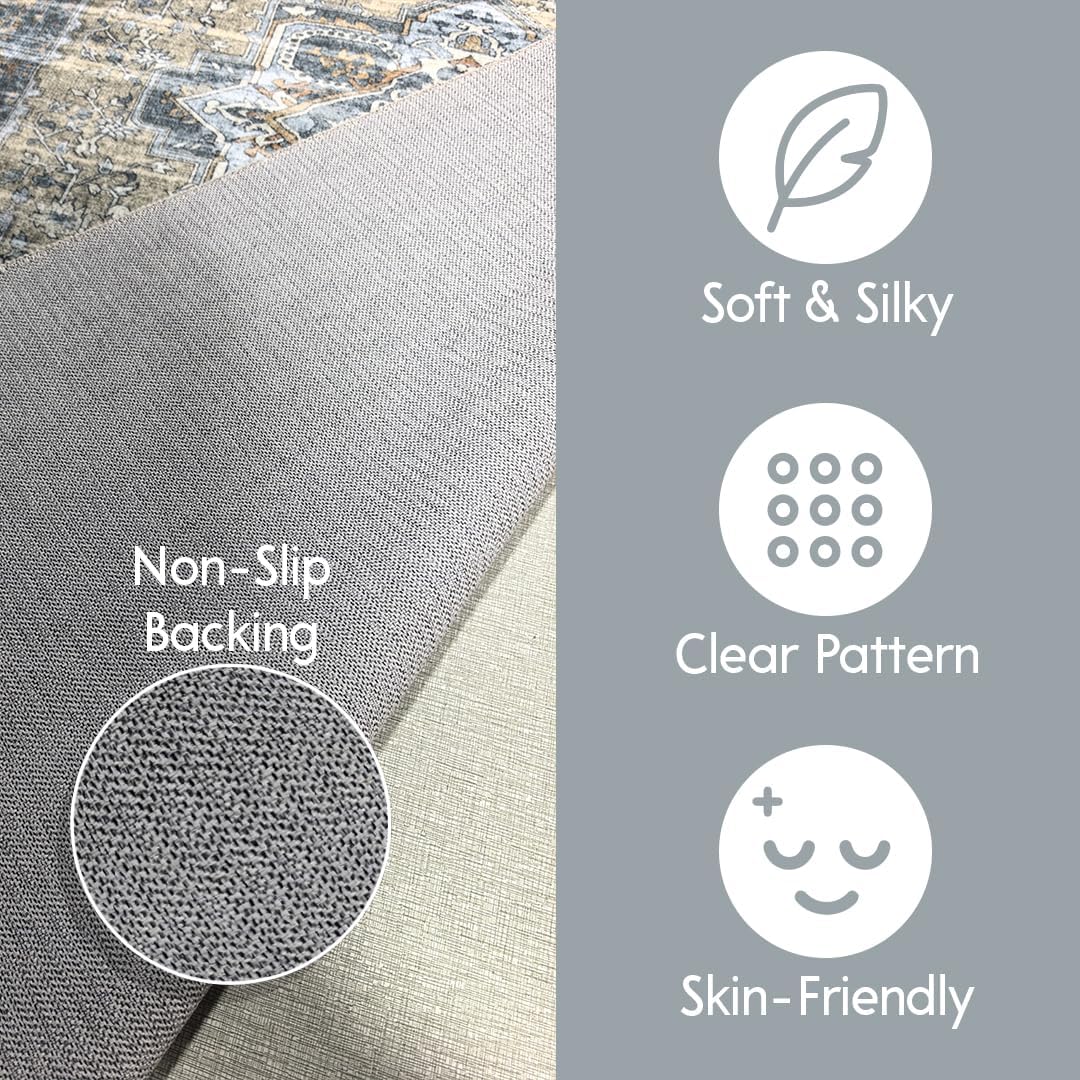 Muddy Mat® Coral Washable Area Rugs for Living Room, Bedroom & Dining Room – Modern Soft Low Pile Non Slip Carpet – Pet Friendly Waterproof Foldable Rugs for Home - Image 2