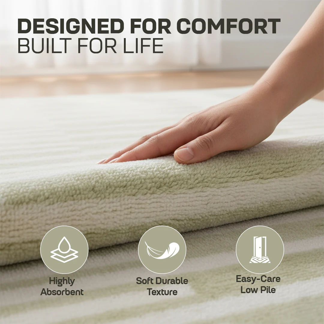 Muddy Mat® Creamline Washable Area Rugs for Living Room, Bedroom & Dining Room – Modern Soft Low Pile Non Slip Carpet – Pet Friendly Waterproof Foldable Rugs for Home - Image 10