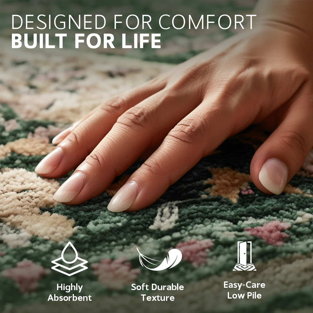 Muddy Mat® Eden Washable Area Rugs for Living Room, Bedroom & Dining Room – Modern Soft Low Pile Non Slip Carpet – Pet Friendly Waterproof Foldable Rugs for Home - Image 7