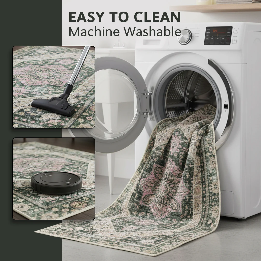 Muddy Mat® Eden Washable Area Rugs for Living Room, Bedroom & Dining Room – Modern Soft Low Pile Non Slip Carpet – Pet Friendly Waterproof Foldable Rugs for Home - Image 9