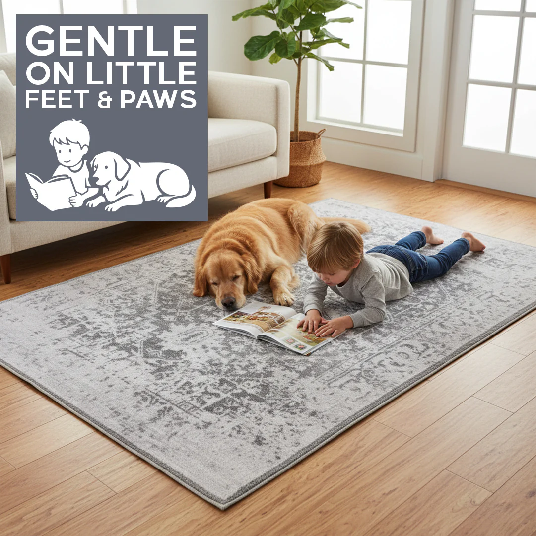 Muddy Mat® Frostbell Washable Area Rugs for Living Room, Bedroom & Dining Room – Modern Soft Low Pile Non Slip Carpet – Pet Friendly Waterproof Foldable Rugs for Home - Image 7