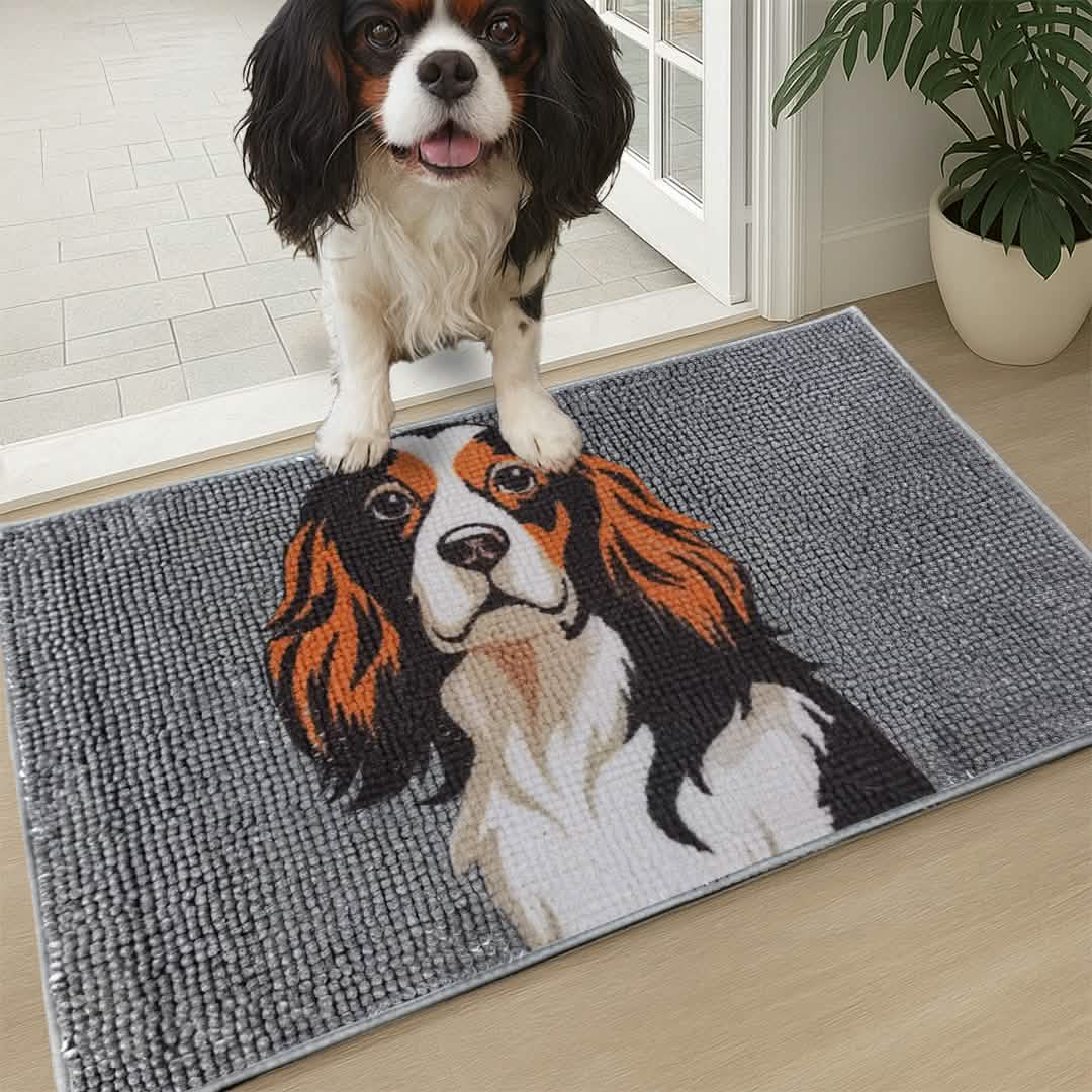 Muddy Mat® Highly Absorbent Microfiber Door Mat and Pet Rug, Non Slip Thick Washable Area and Bath Mat Soft Chenille for Kitchen Bathroom Bedroom Indoor and Outdoor - Dog Face 19" x 30" - Image 5