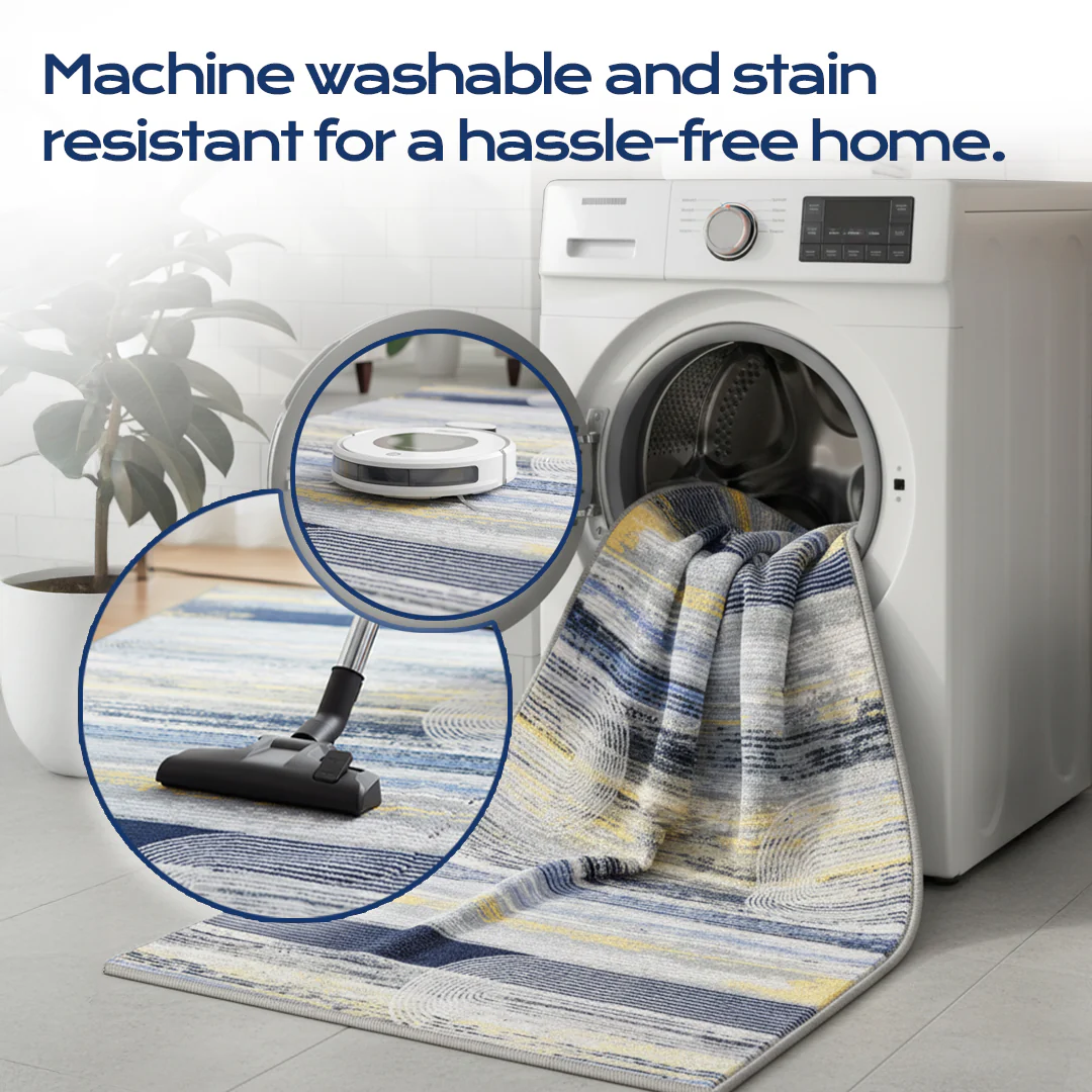 Muddy Mat® Horizon Washable Area Rugs for Living Room, Bedroom & Dining Room – Modern Soft Low Pile Non Slip Carpet – Pet Friendly Waterproof Foldable Rugs for Home - Image 11