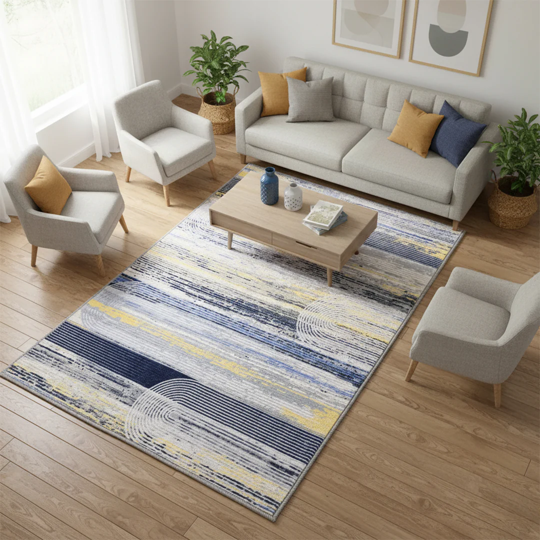 Muddy Mat® Horizon Washable Area Rugs for Living Room, Bedroom & Dining Room – Modern Soft Low Pile Non Slip Carpet – Pet Friendly Waterproof Foldable Rugs for Home - Image 4