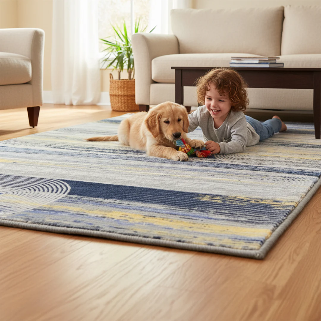 Muddy Mat® Horizon Washable Area Rugs for Living Room, Bedroom & Dining Room – Modern Soft Low Pile Non Slip Carpet – Pet Friendly Waterproof Foldable Rugs for Home - Image 8