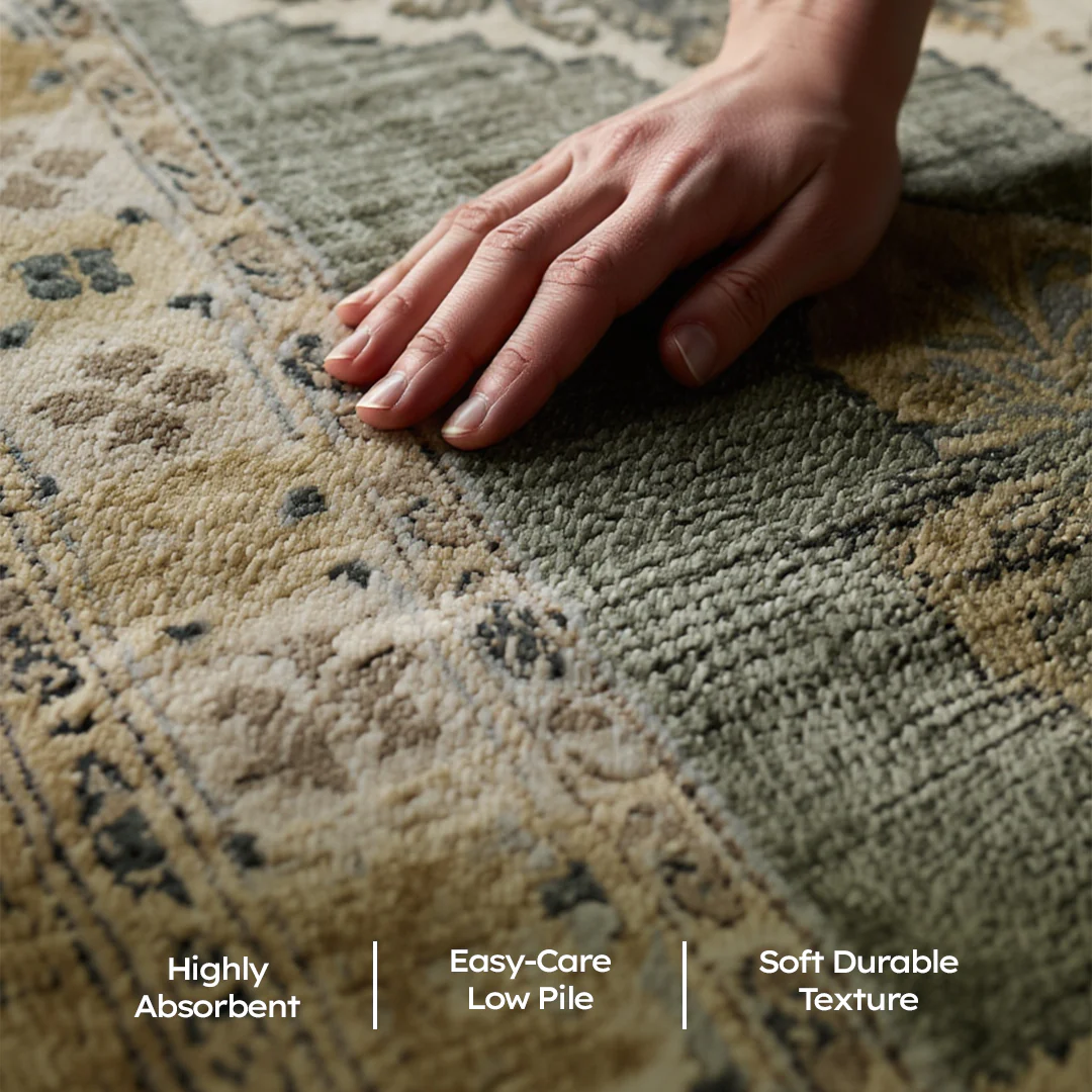 Muddy Mat® Monarch Washable Area Rugs for Living Room, Bedroom & Dining Room – Modern Soft Low Pile Non Slip Carpet – Pet Friendly Waterproof Foldable Rugs for Home - Image 9