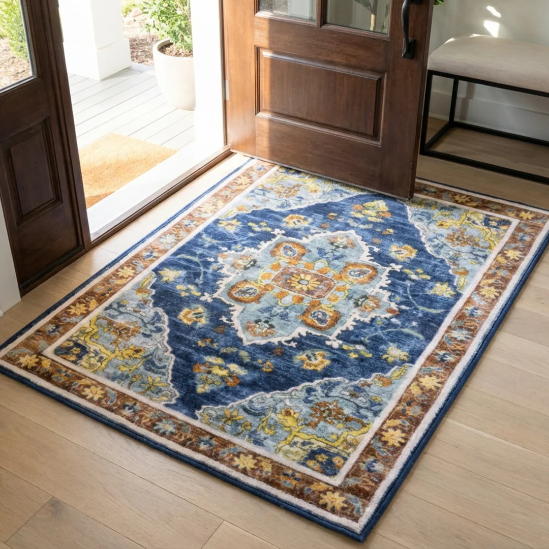 Muddy Mat® Mosaic Washable Area Rugs for Living Room, Bedroom & Dining Room – Modern Soft Low Pile Non Slip Carpet – Pet Friendly Waterproof Foldable Rugs for Home - Image 15