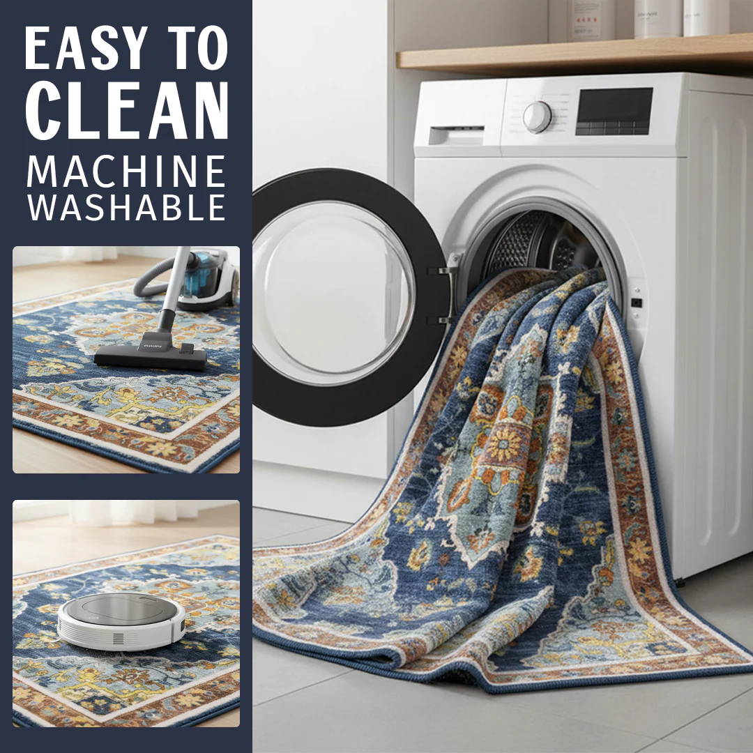 Muddy Mat® Mosaic Washable Area Rugs for Living Room, Bedroom & Dining Room – Modern Soft Low Pile Non Slip Carpet – Pet Friendly Waterproof Foldable Rugs for Home - Image 9