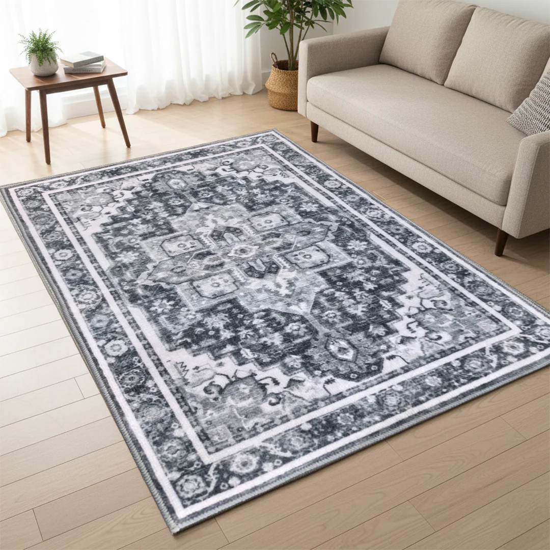 Muddy Mat® Onyx Washable Area Rugs for Living Room, Bedroom & Dining Room – Modern Soft Low Pile Non Slip Carpet – Pet Friendly Waterproof Foldable Rugs for Home - Image 4