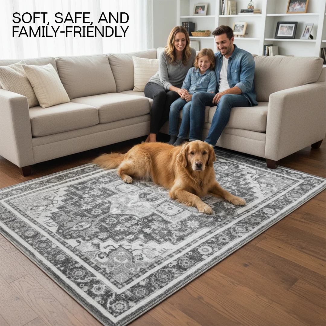 Muddy Mat® Onyx Washable Area Rugs for Living Room, Bedroom & Dining Room – Modern Soft Low Pile Non Slip Carpet – Pet Friendly Waterproof Foldable Rugs for Home - Image 6