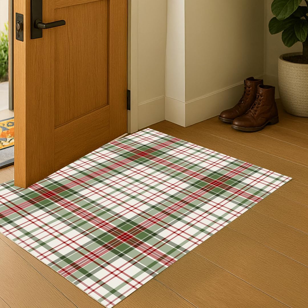 Muddy Mat® Plaid Washable Area Rugs for Living Room, Bedroom & Dining Room – Modern Soft Low Pile Non Slip Carpet – Pet Friendly Waterproof Foldable Rugs for Home - Image 3