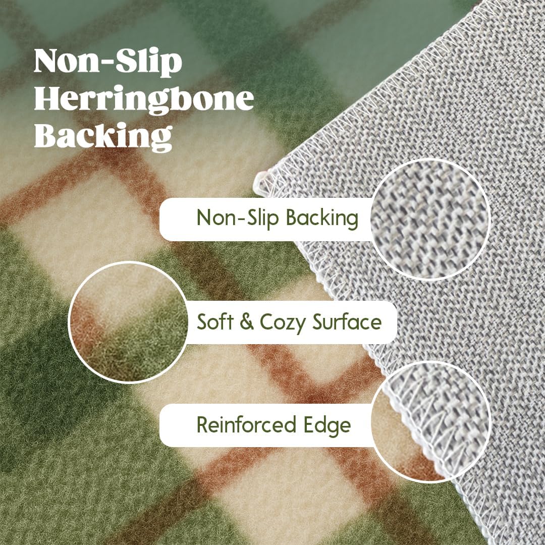 Muddy Mat® Plaid Washable Area Rugs for Living Room, Bedroom & Dining Room – Modern Soft Low Pile Non Slip Carpet – Pet Friendly Waterproof Foldable Rugs for Home - Image 5