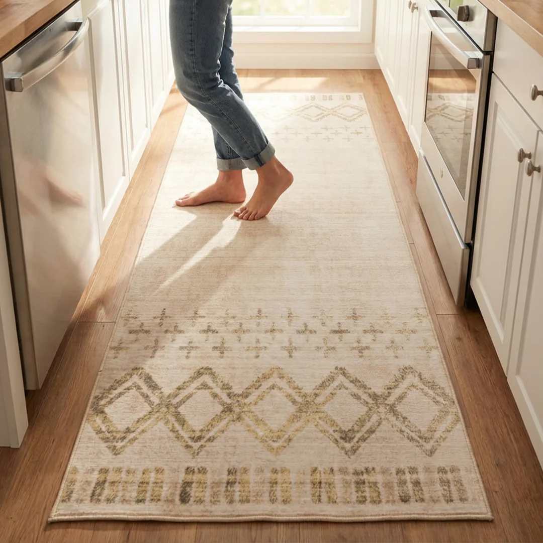 Muddy Mat® Tribal Washable Area Rugs for Living Room, Bedroom & Dining Room – Modern Soft Low Pile Non Slip Carpet – Pet Friendly Waterproof Foldable Rugs for Home - Image 9