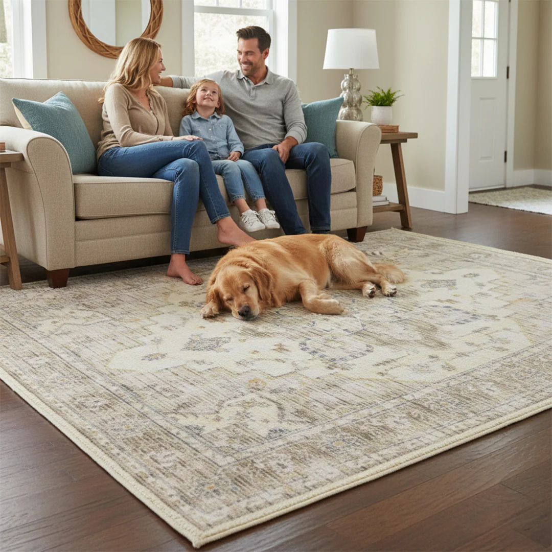 Muddy Mat® Tuscany Washable Area Rugs for Living Room, Bedroom & Dining Room – Modern Soft Low Pile Non Slip Carpet – Pet Friendly Waterproof Foldable Rugs for Home - Image 13