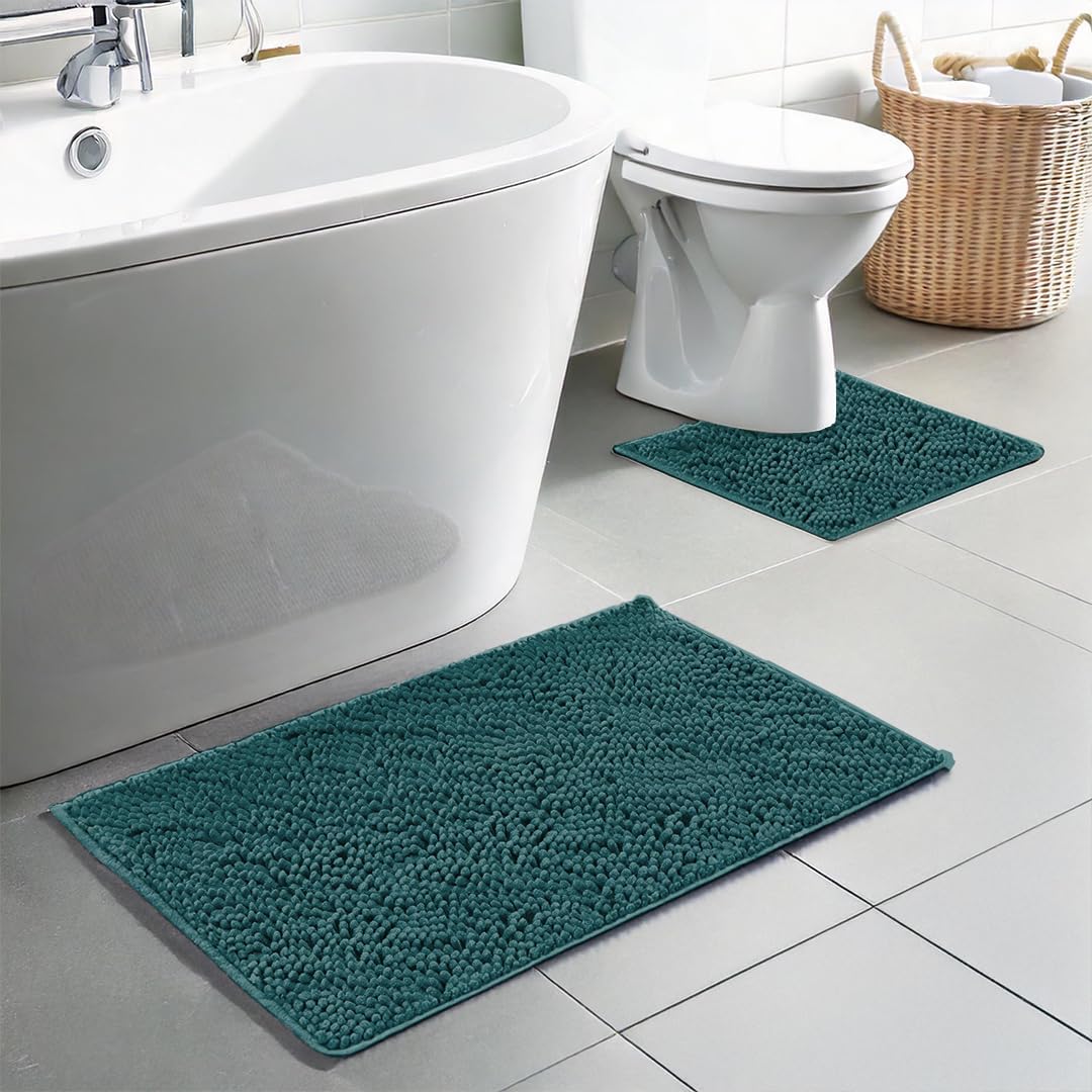 Muddy Mat® Bathroom Rugs set, Bath Mats (20”x30”) with U Shaped Toilet Mat (20”x20”) - Image 6